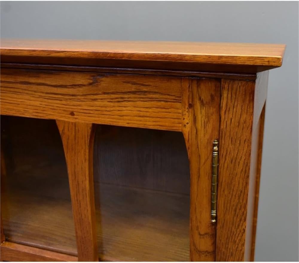 Pemberly Row Traditional Wood Display Bookcase in Cherry Finish