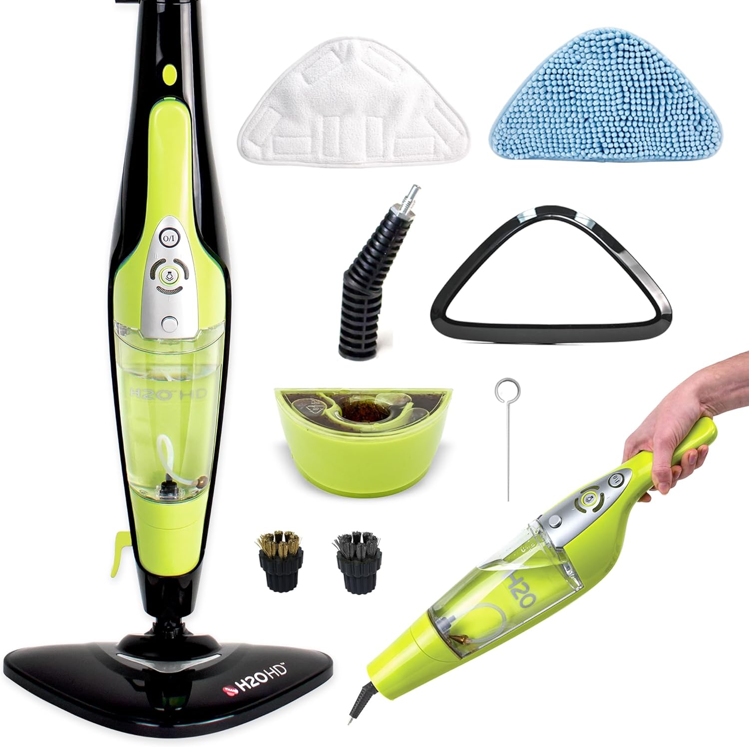 H2O HD 3-in-1 Steam Mop & Handheld Steam Cleaner – Carpet Cleaner, Grout Tools, Chemical-Free, Lightweight & Compact, 1500W, 450ml Tank, Variable Settings