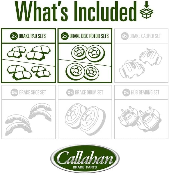 Callahan Brake Parts Front and Rear Brake Kit For 2014 2015 2016 2017 2018 2019 Corvette C7 Drilled and Slotted Brake Rotors and Ceramic Brake Pads
