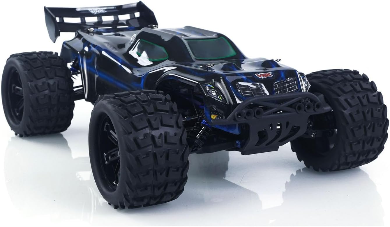 RH818 1/8 Remote Control Electric Racing Buggy AWD RC Model Hydraulic Shock Absorber 3660 Brushless Motor Flysky Radio Hobby Grade Model for Adult(Blue Stripe)