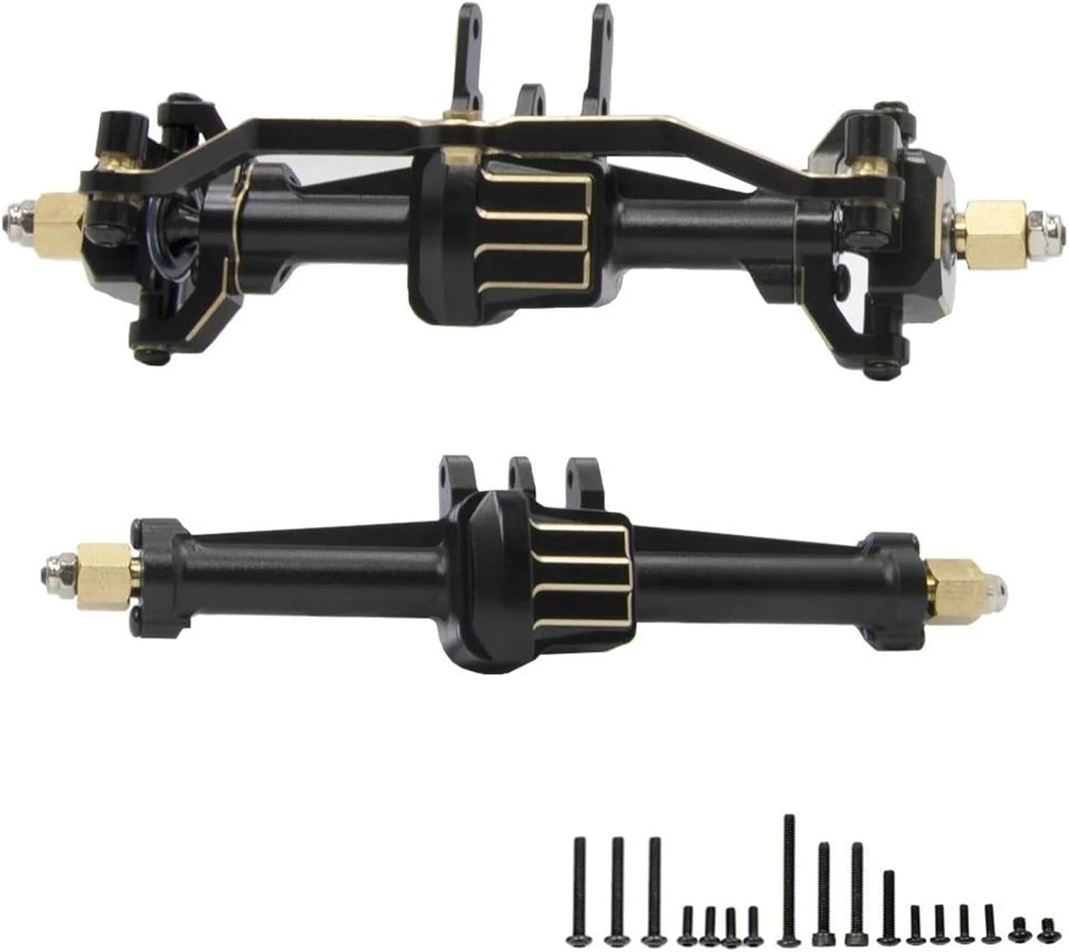 RC Vehicle Axles Compatible with TRX4M 1/18 RC Car Front Rear Axle Set Upgrade Parts Complete Aluminum Alloy Front and Rear Axle with Gear(Color1)