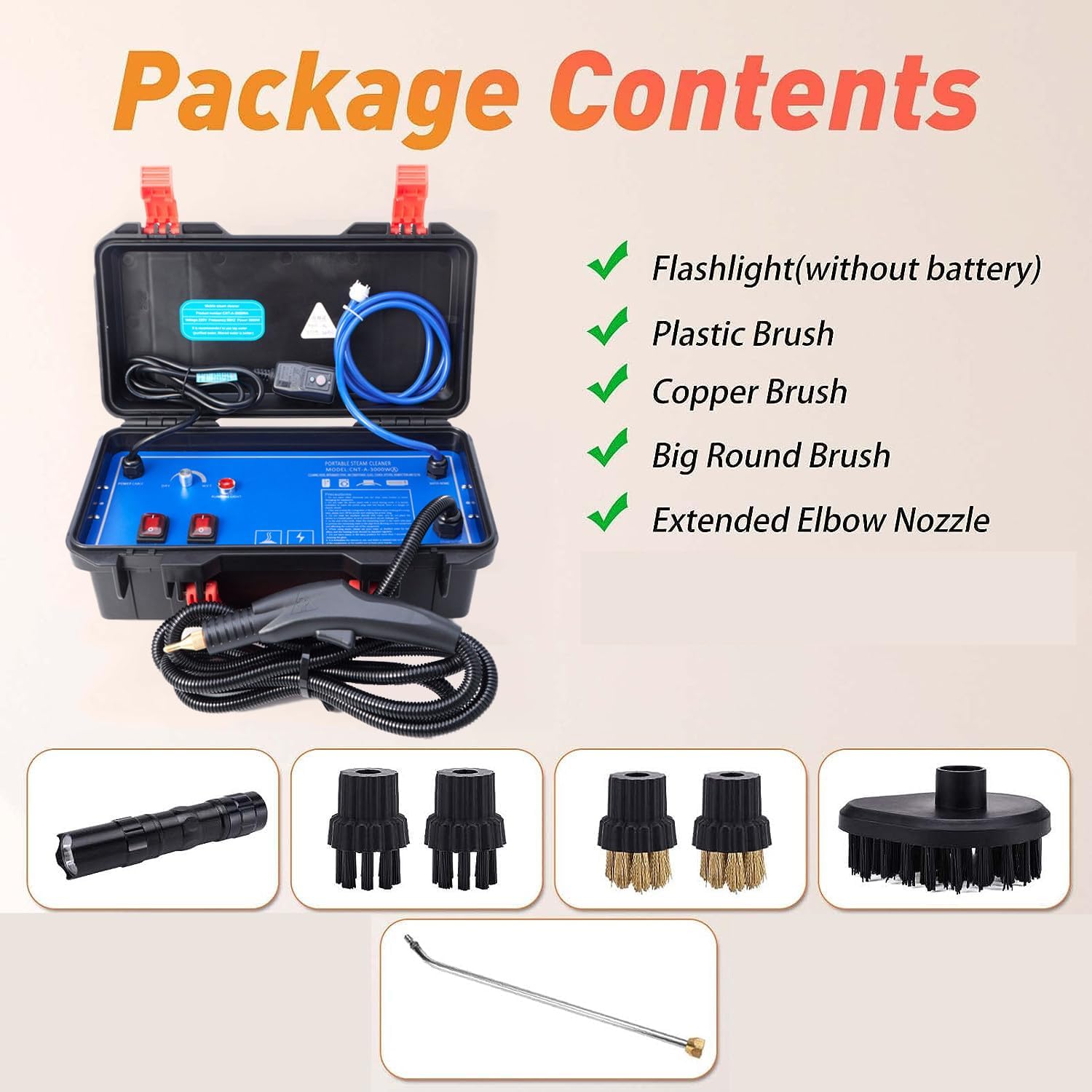 Handheld Steam Cleaner 1700W/3000W High Pressure Steam Cleaners High Temperature Handheld Steamers with Controlle,220V-3000W
