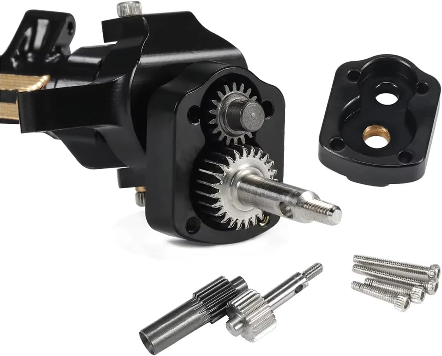 RC Car Parts Compatible with Axial for SCX24 for Bronco for Gladiator 90081 C10 Machined Brass Portal Axle with Steering Link Wheels 1/24 RC Crawler