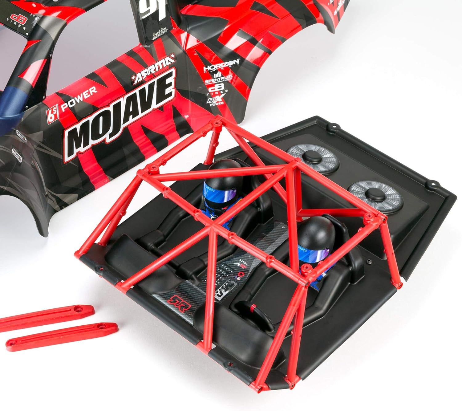 ARRMA RC Truck 1/7 Mojave 6S V2 4WD BLX Desert Truck with Spektrum Firma (Ready-to-Run), Red/Black, ARA7604V2T2