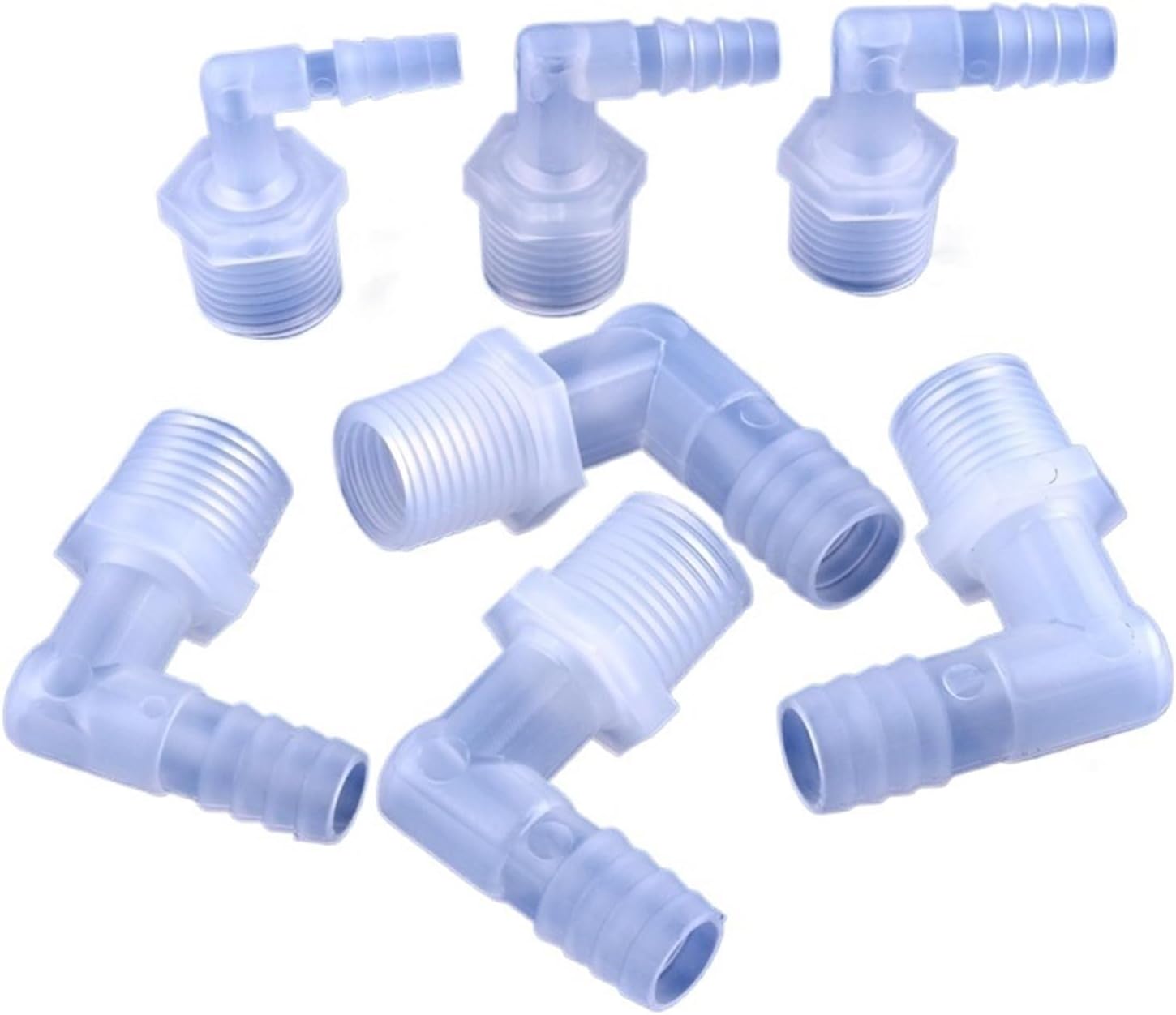 5~200pcs G1/2 to 6.4~19.5mm Food Grade Plastic Pagoda Elbow Connector Irrigation System Water Hose Joint Aquarium Tank Fittings(G1I2-17.5mm,200 Pieces)