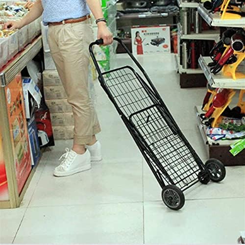 Collapsible Wagon Cart with Wheels Foldable Folding Wagons Carts Silent Universal Wheels,Folding Wagon Shopping Cart Folding Shopping Utility Cart, Folding Shopping Cart with Wheels for Groc