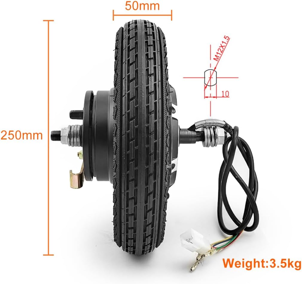 10x2.125 tire 24V 36V 48V 350W 10 Inch Electric Scooter bike Brushless Hub motor wheel conversion kit handle throttle (36V 350W)