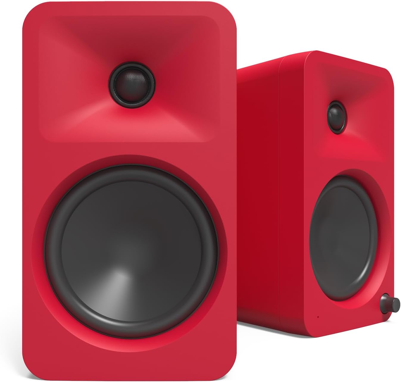 Kanto ORA4 140W Powered Reference Speakers with Bluetooth 5.0 and USB-C Input | 4” Woofers with Deep Bass Extension | Bi-Amplified | 80 Hz Automatic Crossover | Reference Quality Sound | Pair | Red