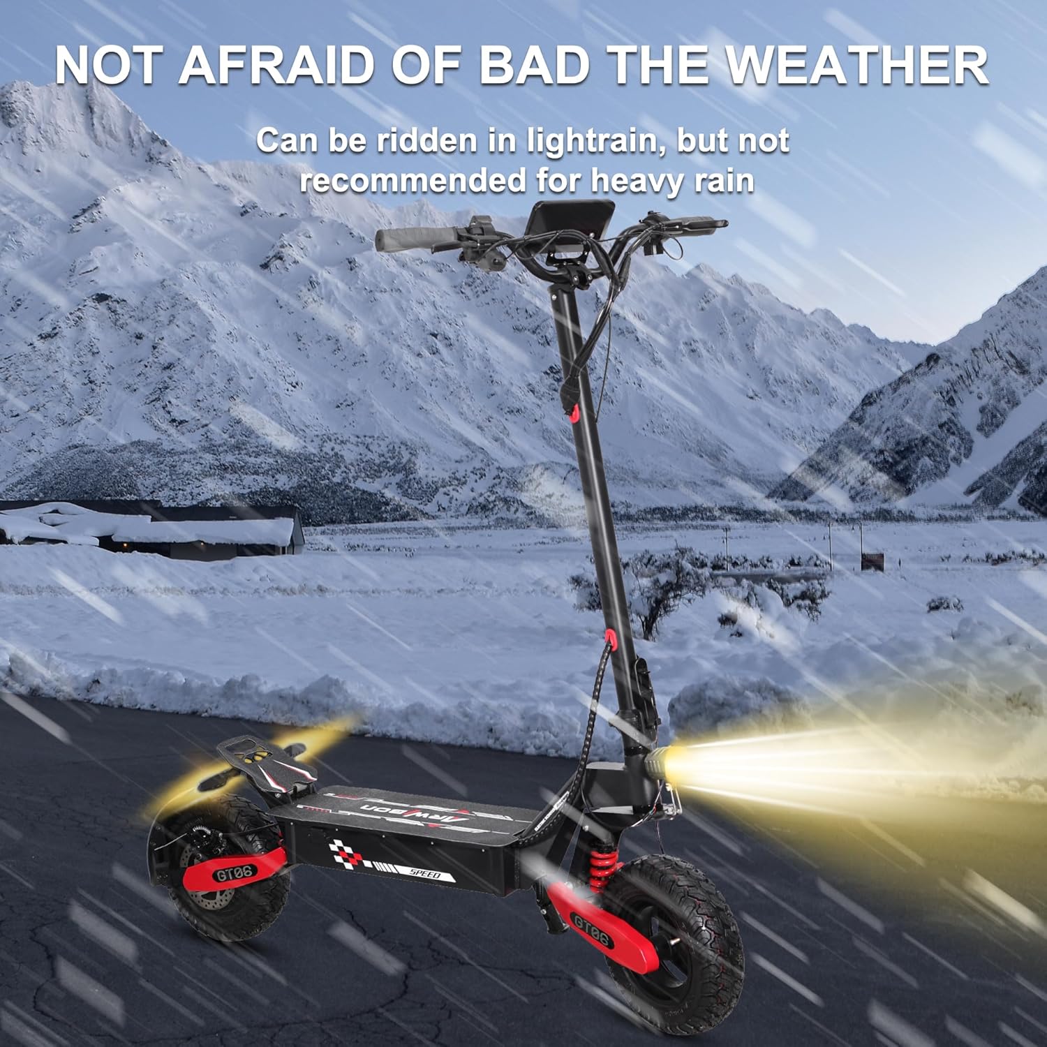 DOF Electric Scooter Adults, 1200W 48V 13AH E Scooter Off Road Dual Brake System Folding Commuter, 11