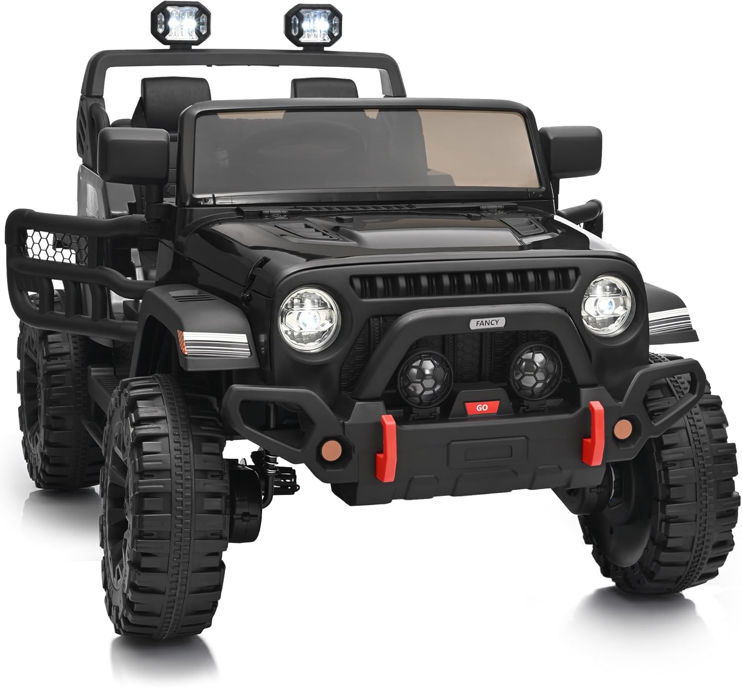 2 Seater Ride on Car for Kids, 12V Electric Car Ride on Toy for Kids Age 4-8 w/Remote Control, Capacity 150lbs - Black