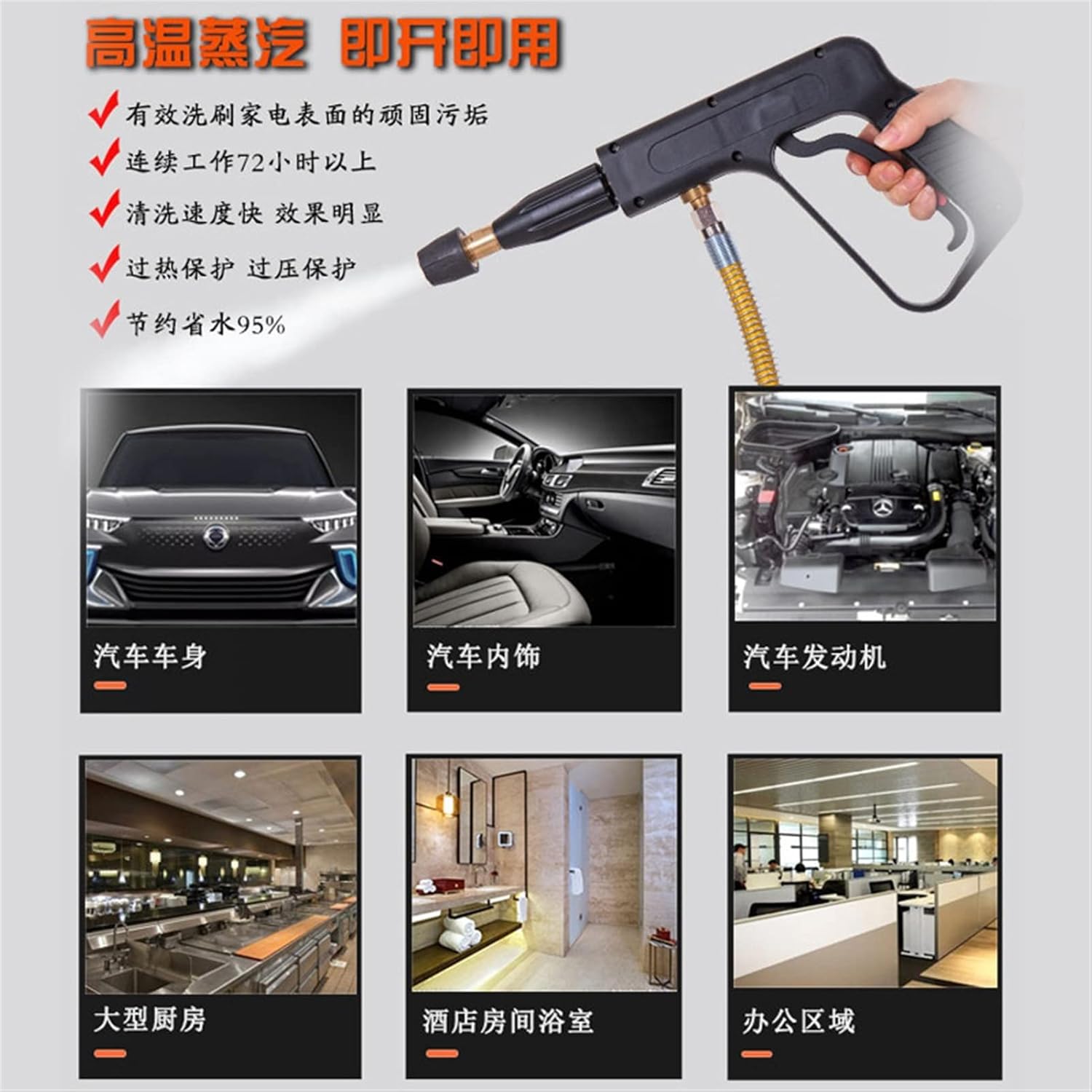 Lifyn2 Steam Cleaning High-Temperature Steam Cleaner, Home Appliance Cleaner, Steam Car Washer, Air Conditioner, Range Hood, High-Power Commercial 6000W