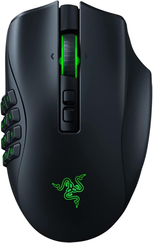 Razer Naga Pro Wireless Gaming Mouse: Interchangeable Side Plate w/ 2, 6, 12 Button Configurations - Focus+ 20K DPI Optical Sensor - Fastest Gaming Mouse Switch - Chroma RGB Lighting