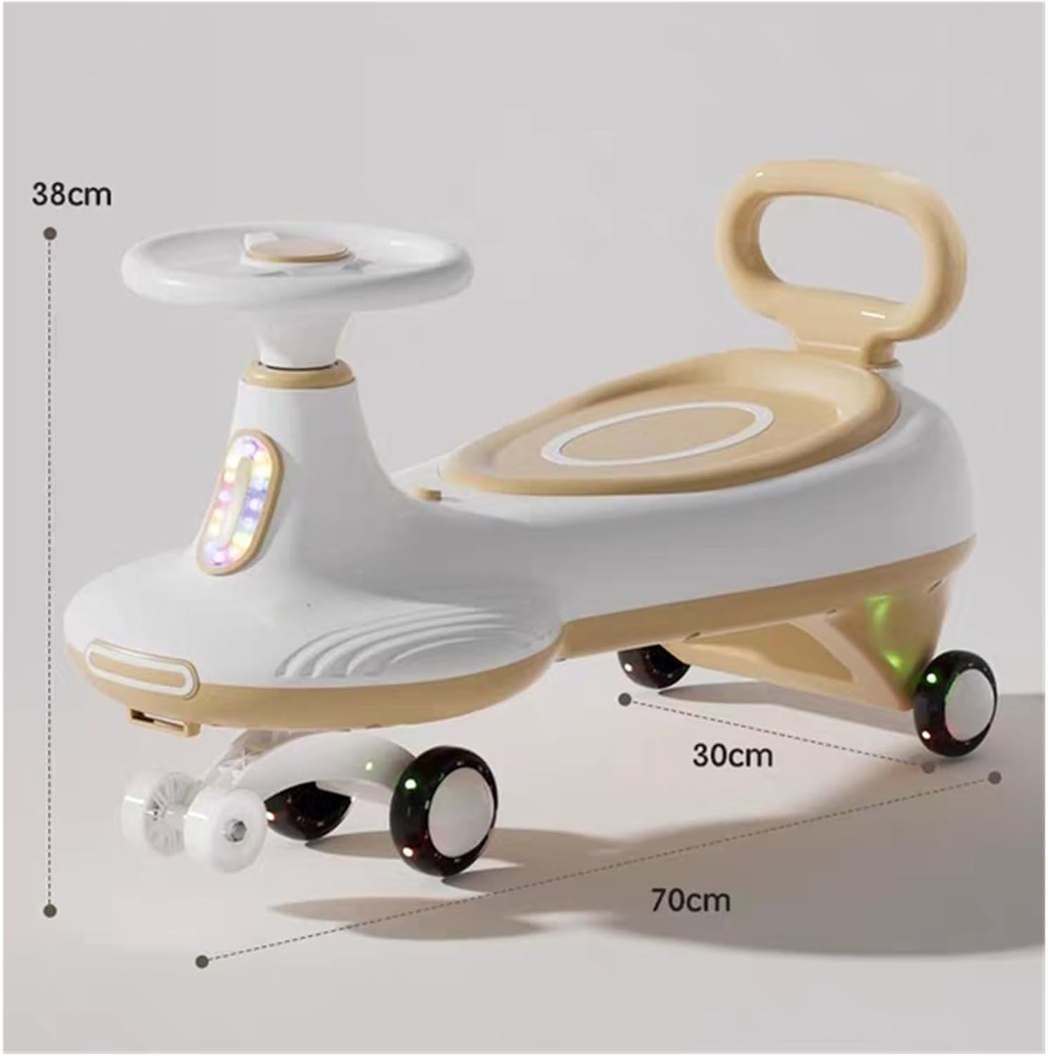 Wiggle Car for Kids Ride On Toy with Music Lights Flashing Wheels Swivel Car for Toddler Boys Girls(Green)