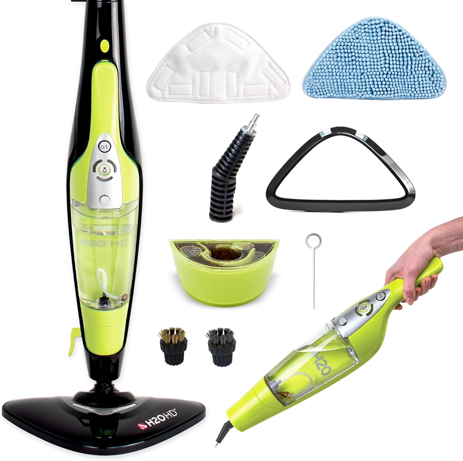 H2O HD 3-in-1 Steam Mop & Handheld Steam Cleaner – Carpet Cleaner, Grout Tools, Chemical-Free, Lightweight & Compact, 1500W, 450ml Tank, Variable Settings