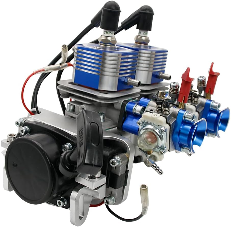 FLMLF 58cc Twin-Cylinder Engine Fit for Zenoah CY RCMK Marine QJ Engines Rc Boat Toys Parts (Reverse)