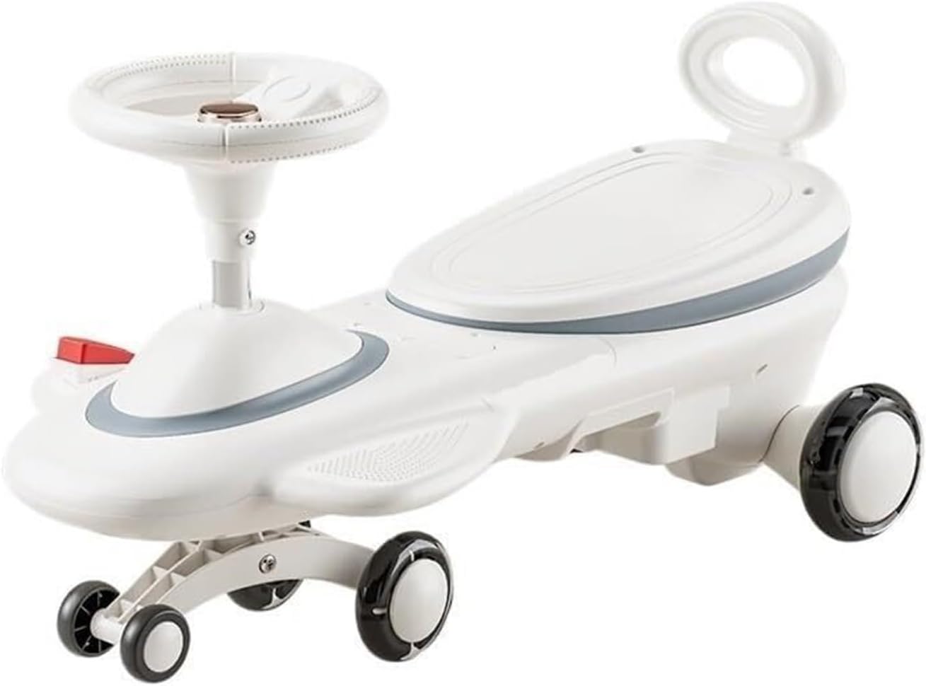 Bicycles Wiggle Car with Lights Music Kids Swivel Car for Boys and Girls 3 Year and UP Indoor/Outdoor Toy Vehicle Bike(White,Electric Type)