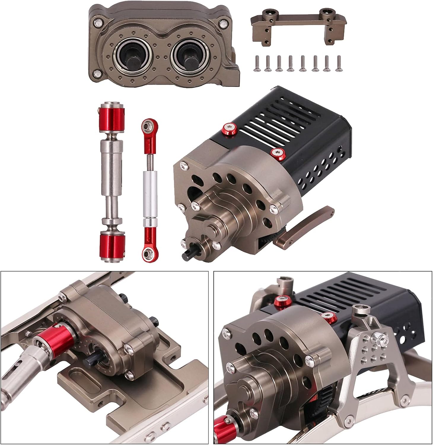 Metal Front Motor Box Set for SCX10 1/10