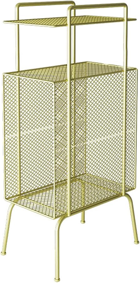 2 Tier Bookcase Book Shelf Newspaper and Magazine Rack Nordic Wrought Iron Book Rack Sofa Floor Storage Bookshelf 12.5927.5 in (LWH) 5 Colors (Golden)