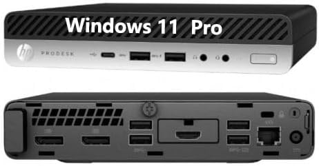 HP ProDesk 600 G4 Mini Business Desktop PC, Windows 11 Pro, Intel Core i5-8500T, 8 GB DDR4 SDRAM, 256 GB SSD, USB WiFi, USB Bluetooth, Keyboard and Mouse(Renewed)
