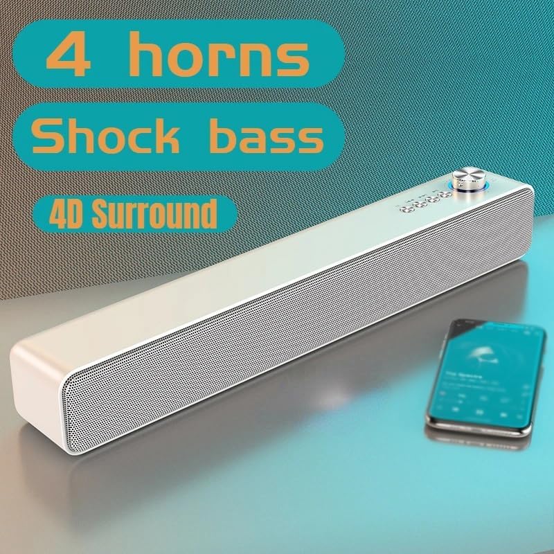 Portable Sound Bar Computer Speakers AUX Wired Speaker PC/TV Home Theater System 4D Stereo Surround