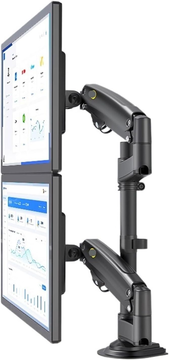 H180 22-inch-32-inch Dual Monitor Desk Stand arm Gas Spring Full-Motion LCD TV Installation 2-12 kg Double arm clamp Bracket(with 200x100)