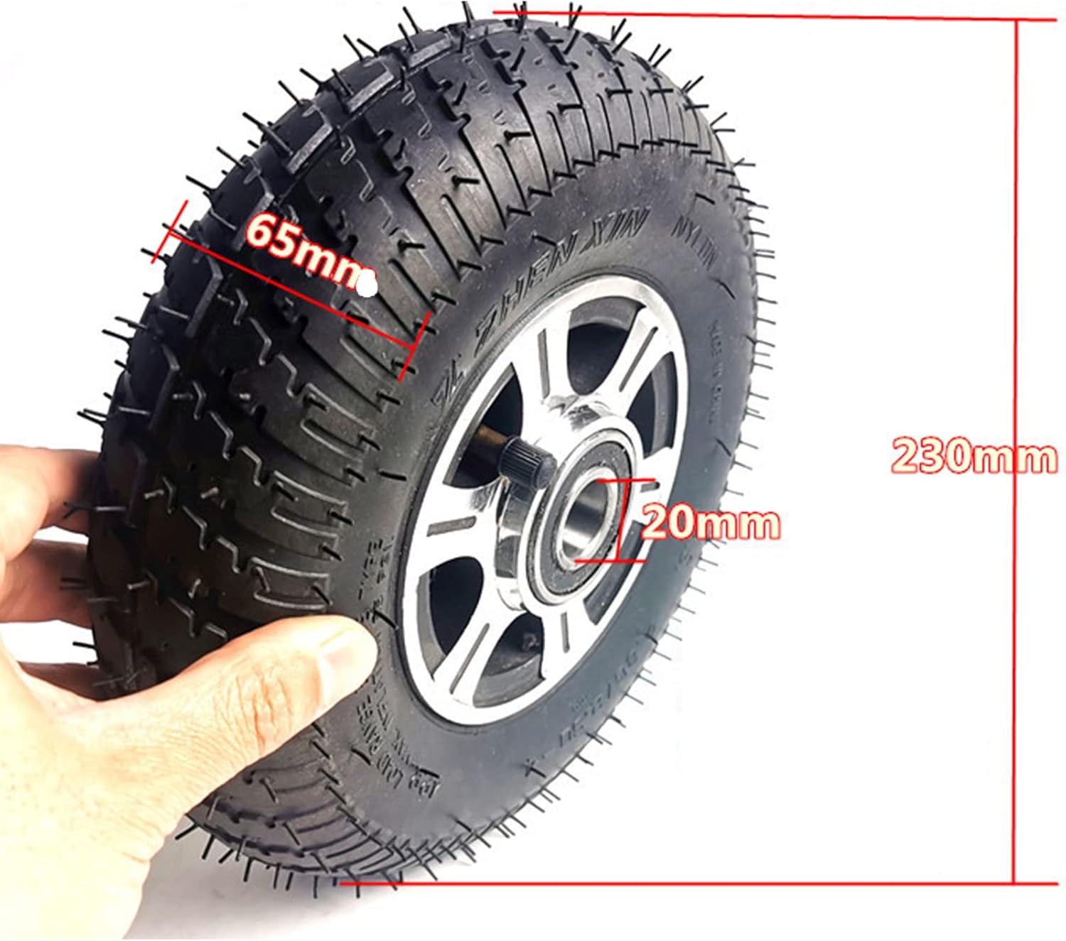 2 Pcs Solid Rubber Tire, 2.80/2.50-4 Front Solid Wheel Non-Pneumatic Tire Power Wheels Tires Replacement with Hub Replacement for Electric Scooter