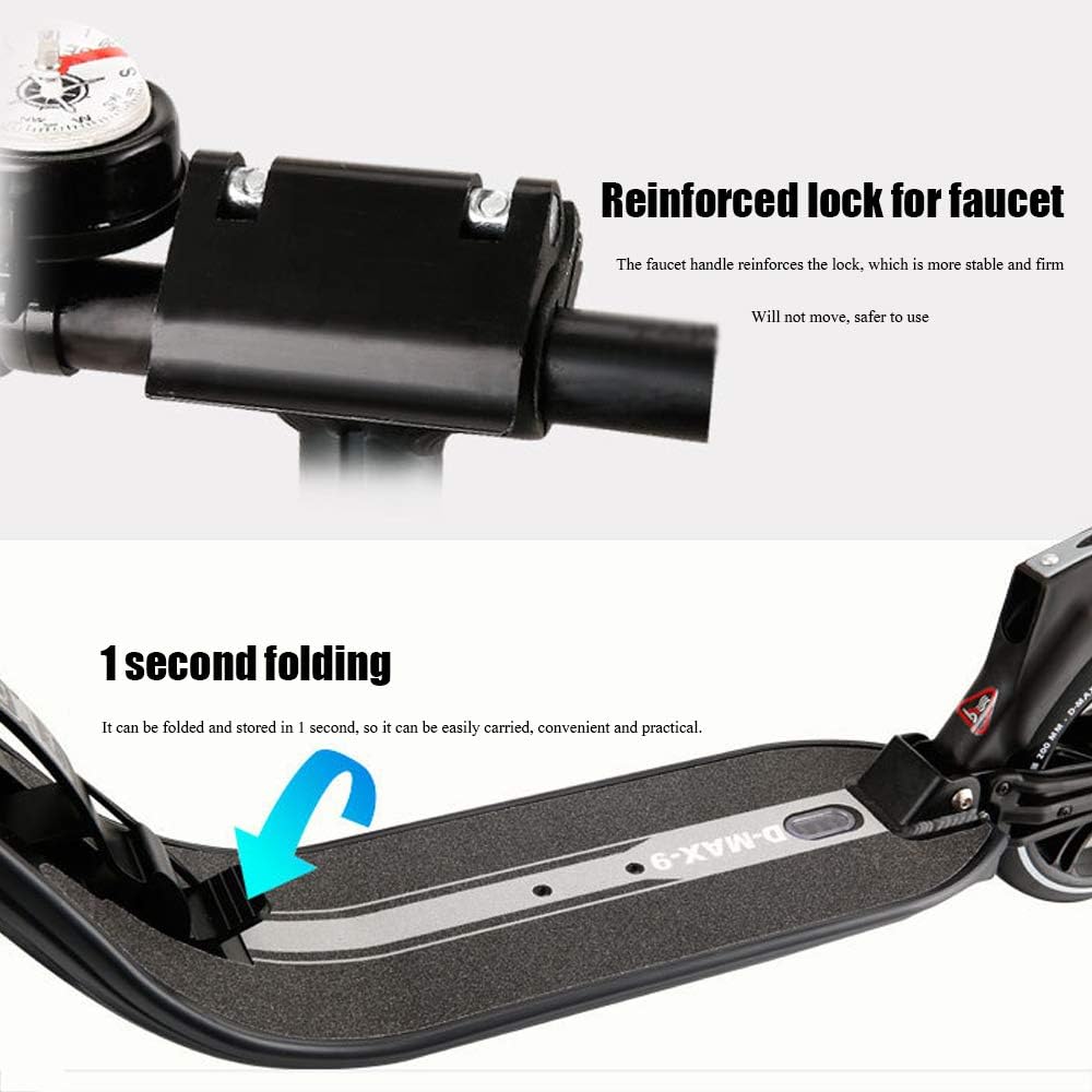 Street Scooter Kids Scooter Retro Kick Push Childs Stunt Scooter Handlebar Brake Tricks Kick Scooter Decent Entry Level Pro Scooter Aluminum Deck Stable for Adults, Kids