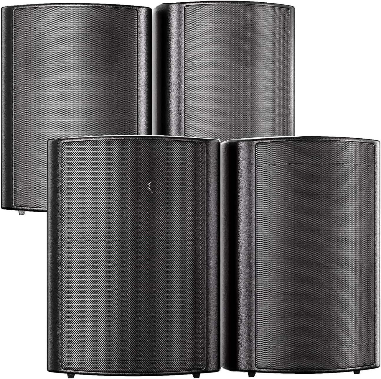 STUDIOFINIX 800W 6.5 Inch Outdoor Bluetooth Speakers Waterproof Wired with Multifunctional Amplifier Wall Mount Weatherproof Loudspeaker System for Patio Garden Poolside Home(4 Speakers