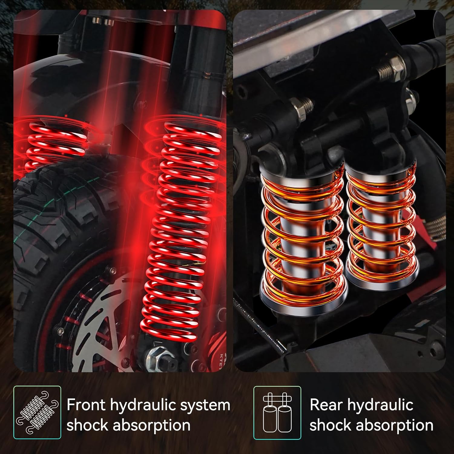 Electric Scooter Adults, 10000W Motor, Max Speed of 55 MPH, Up to 75 Miles Rangs, 60V/40Ah Battery, 13'' All-Terrain Tires, Front and Rear Hydraulic Shock Absorbers, RBG Light Foldable E-Scooter JL86