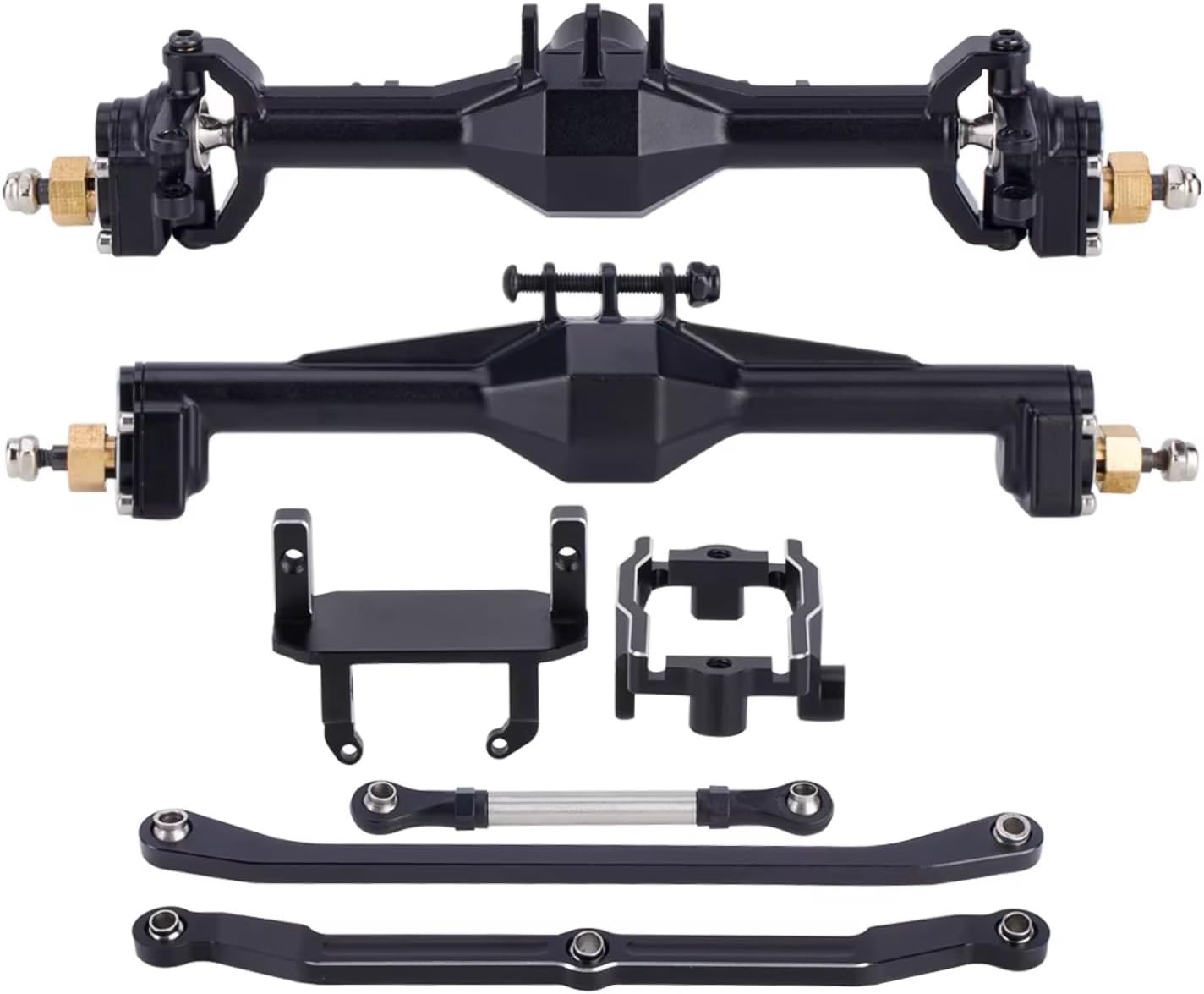 Parts For TRX4M 1/18 Aluminum CNC Portal Axles +10mm With Lay Down Servo Mount Links RC Crawler Car Axle Upgrade Parts(Black)