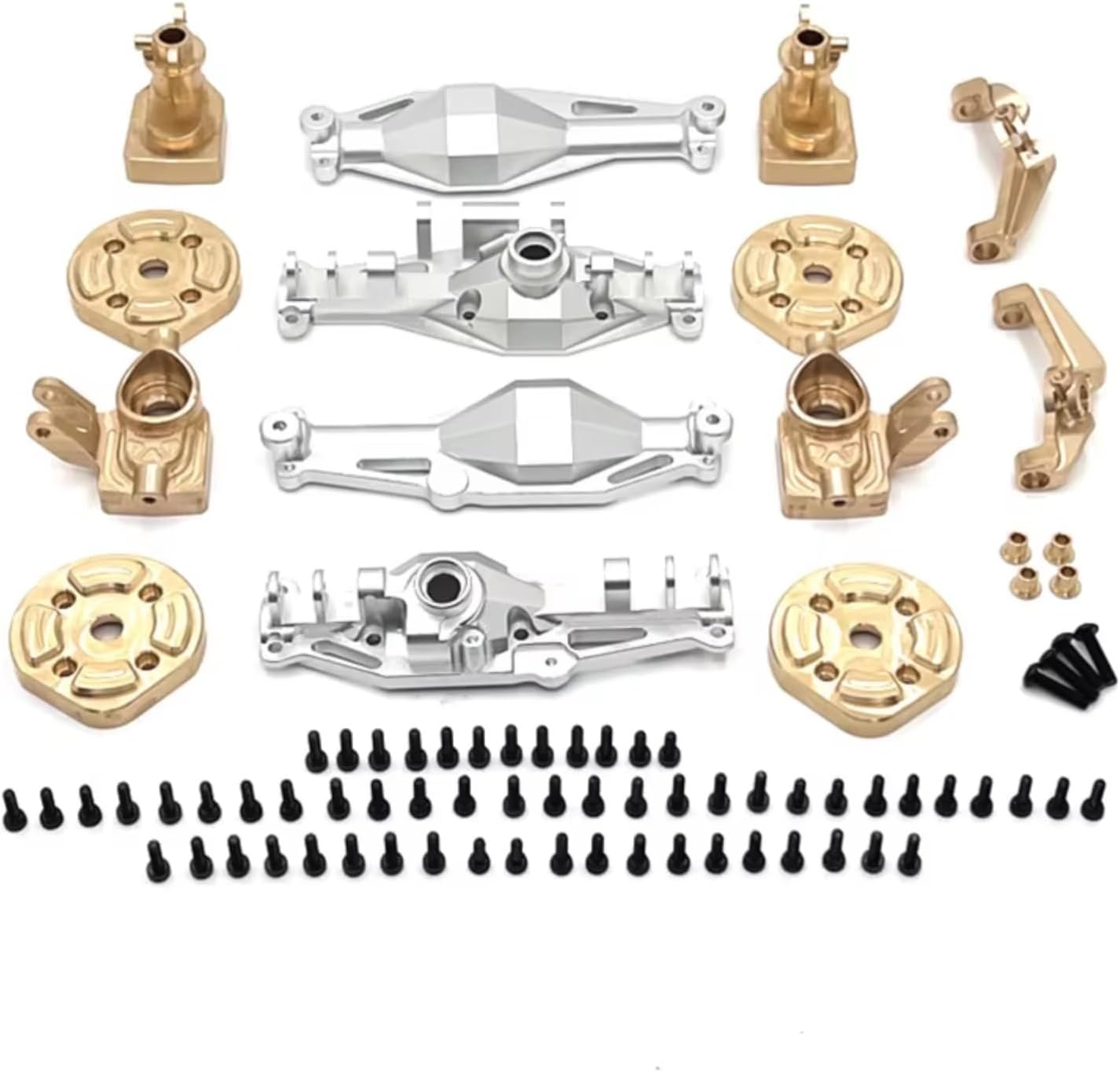 RC Models Parts For MJX H12Y RC Car Parts Metal Upgrade Front And Rear Axle Housing Brass Cup C-For seat Cover(Silver)