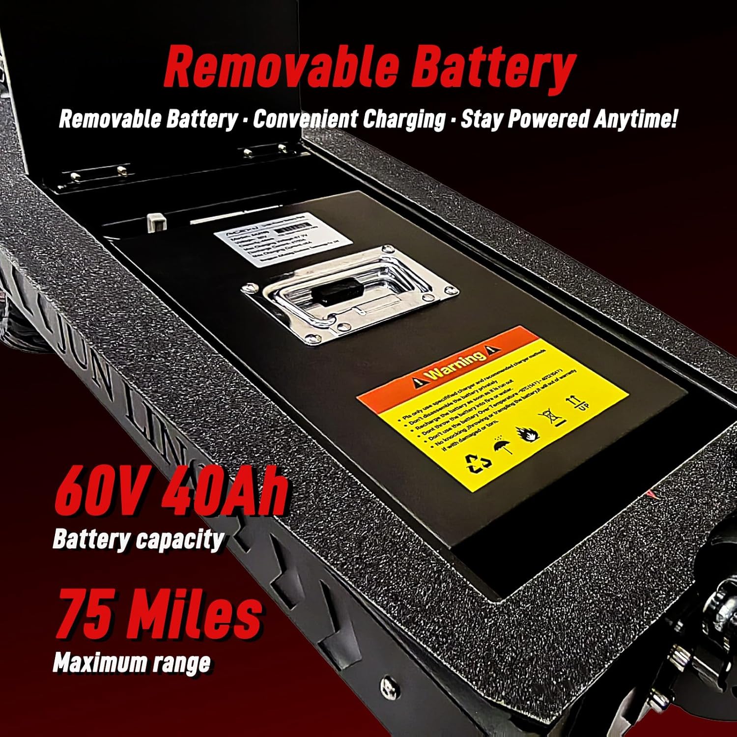 JL86 Pro Electric Scooter for Adults, 5000W Dual Motor， 60V 40Ah Quick-Release Battery, 55 MPH Speed, 13”Tubeless Tires, Dual Hydraulic Suspension, Foldable Off-Road Scooter