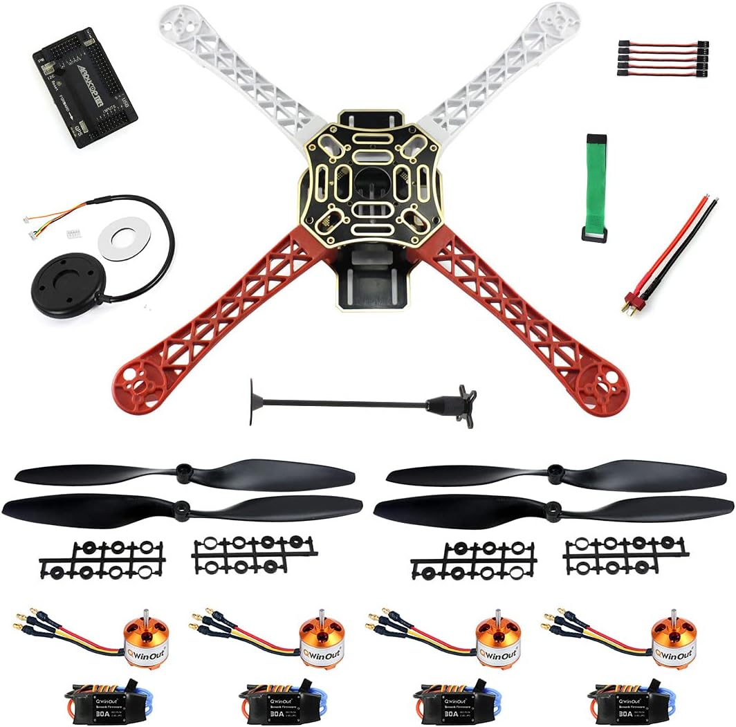 QWinOut F450 APM2.8 6M GPS DIY RC Drone Kit 450mm Frame RC Quadcopter 4-Axle UFO Unassembly Kit for Beginners (Basic Version)