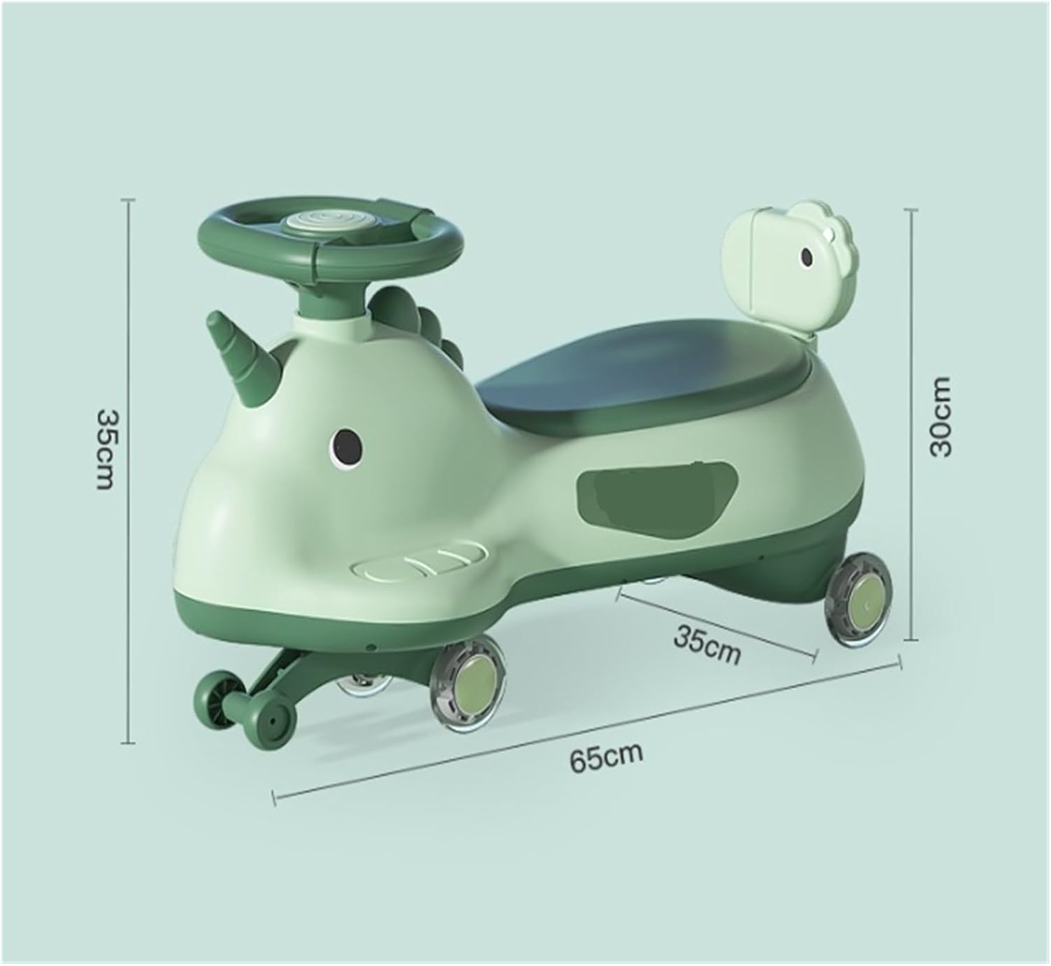 Kids Swing Car with Lights & Music Flashing Wheels Anti-Rollover Ride on Toys for Indoor and Outdoor