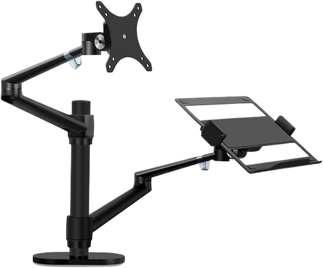 OL-3L Aluminum Height Adjustable Desk Dual Arm 17-32 Inch Monitor Stand + 12-17 Inch Laptop Stand Full Motion Mounting Arm(OLL-3L-S)