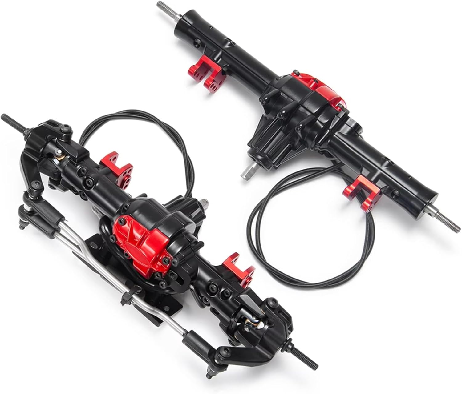 Rc Front Rear Axle for D90 1/10 RC Crawler Car Upgrade Parts Aluminum Complete Axle Front and Rearr Axle with Differential Lock(Front Rear Axle)