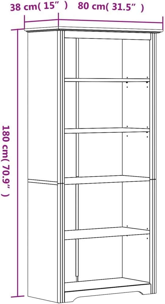 YAFF Bookcase BODO Brown 31.5