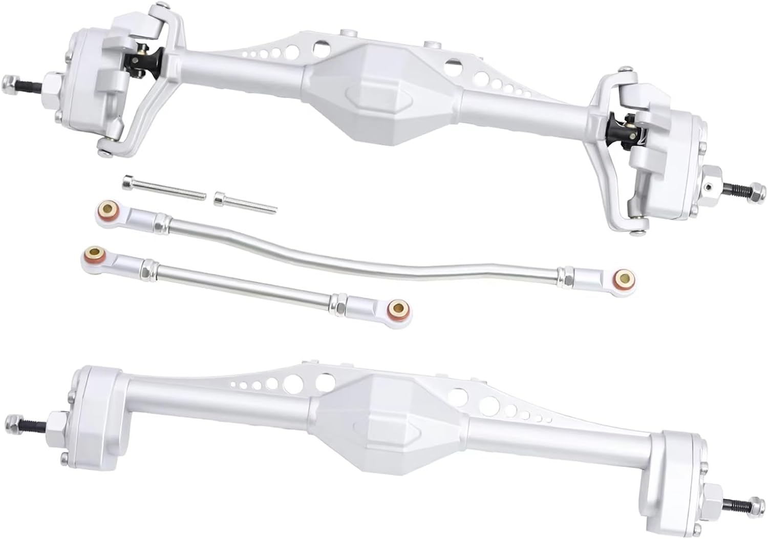 RC Axle Models For Axial For Capra 1.9 For Unlimited Trail For Buggy For UTB For Currie F9 1/10 Front Rear Portal Axle RC Crawler Car Upgrade Part(Silver,1set)