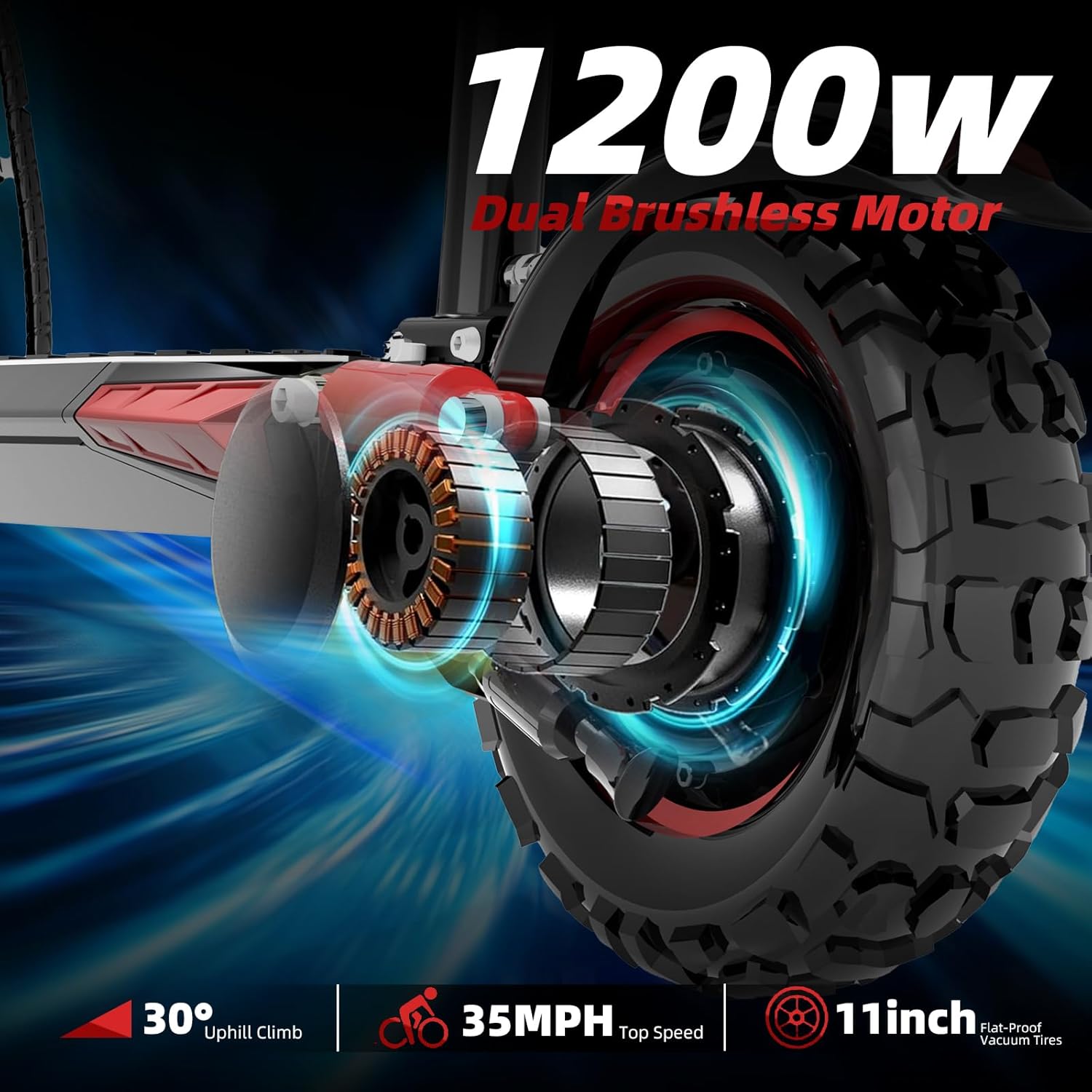 Electric Scooter Adults, 40 Miles Long Range, 35 Mph, 11