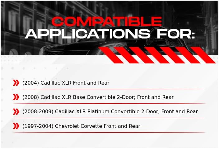 R1 Concepts Front and Rear Brake Kit For 2004 Cadillac XLR, 2008-2009 Cadillac XLR, 1997-2004 Chevrolet Corvette| Drilled Slotted Brake Rotors| Ceramic Brake Pads and Rotors Kit