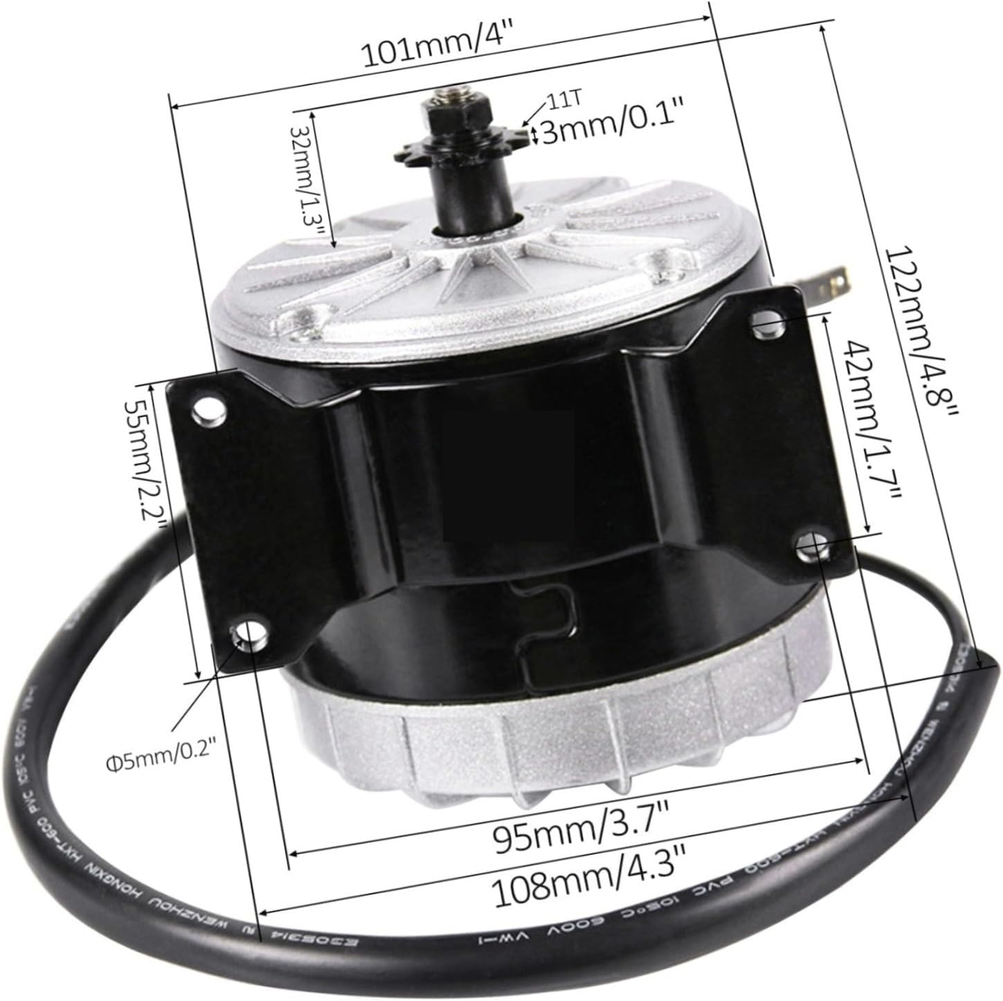 24V 350W Brushed Electric Motor for Razor MX350 E300 E325 2750RPM 11T Sprocket 25H Chain Compatible with Pocket Rocket Mini Chopper E-Bike Go-Kart Bike for Dune for Buggy