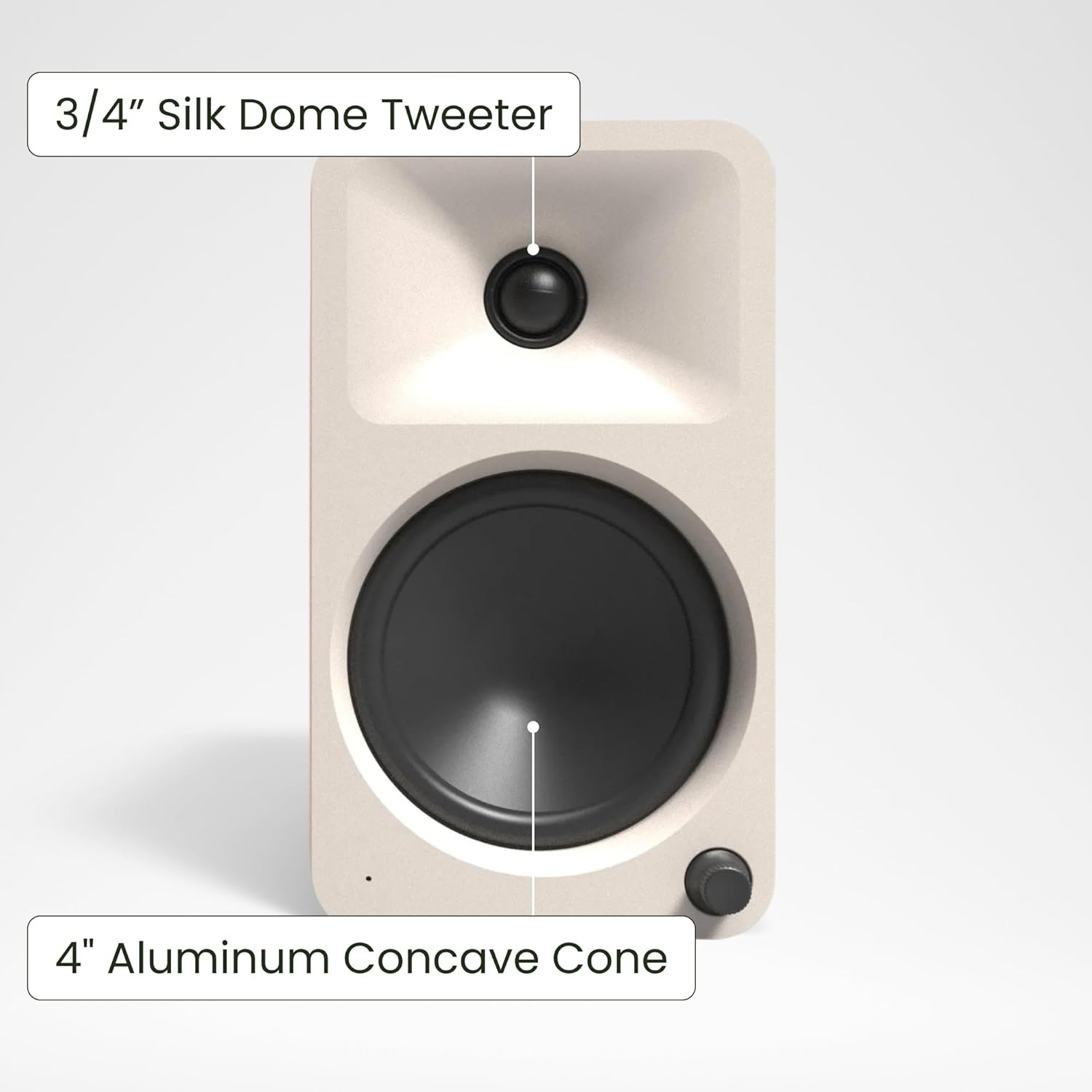 Kanto ORA4 140W Powered Reference Speakers with Bluetooth 5.0 and USB-C Input | 4” Woofers with Deep Bass Extension | Bi-Amplified | 80 Hz Automatic Crossover | Reference Quality Sound | Pair | Cream