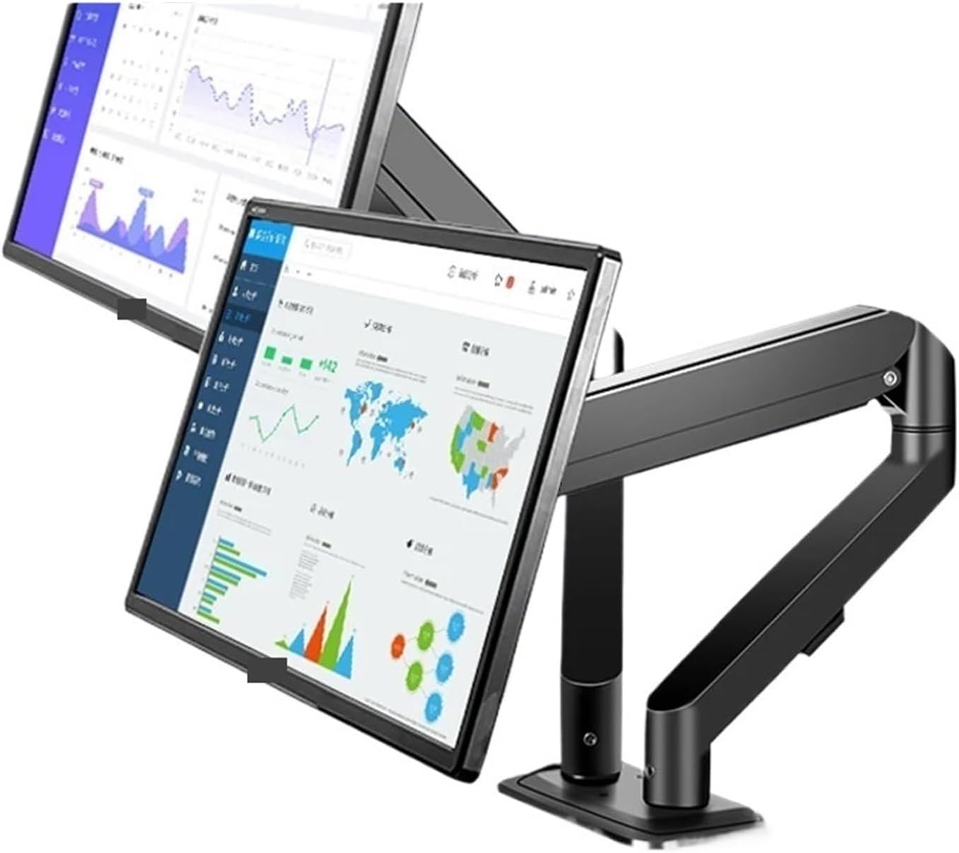 Dual Monitor Arm Gas Spring Single Desk Mount Bracket 17-30 Inch Support TV Stand Ergonomic Stand Clamp PC M22(M22W)
