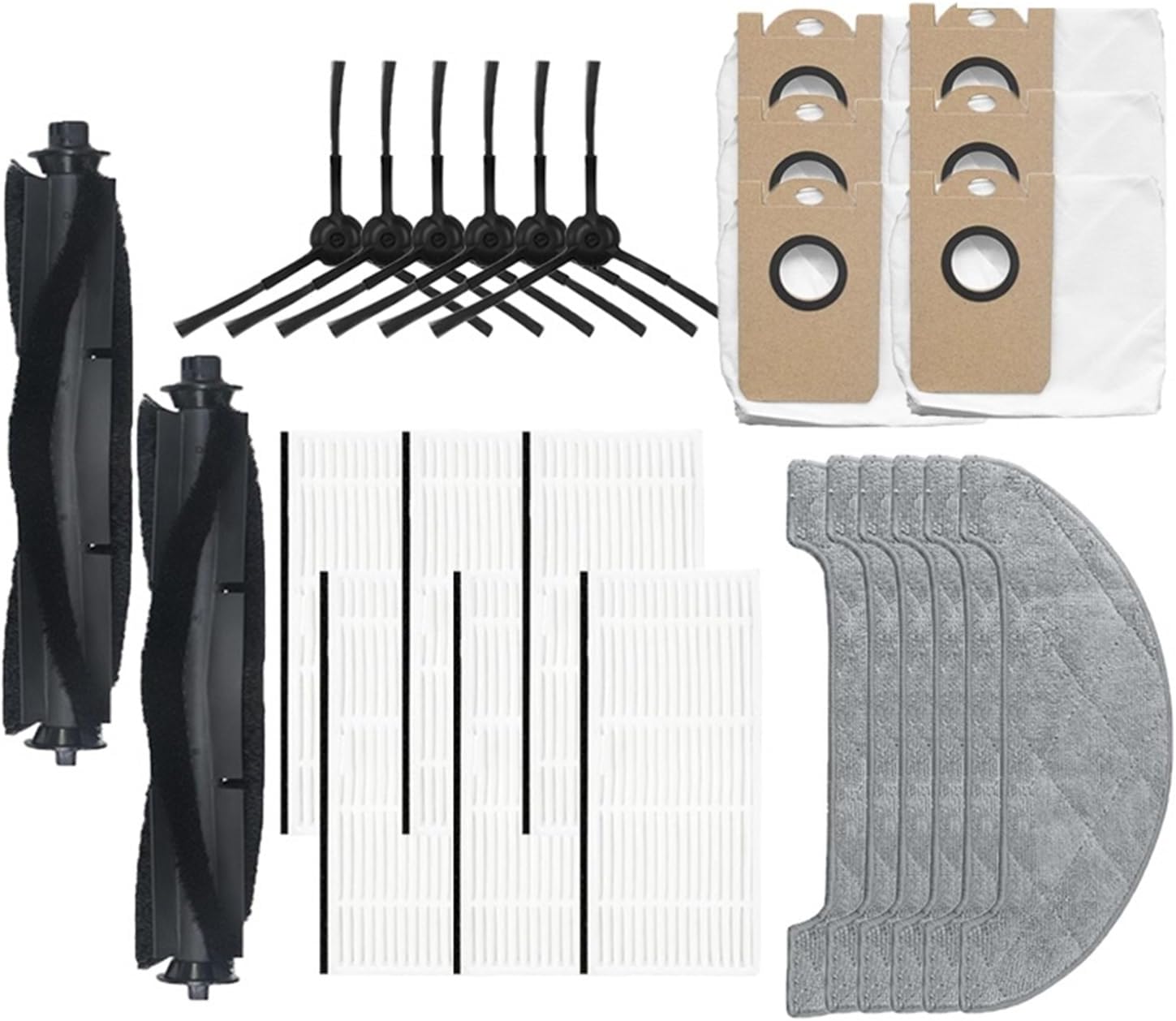 Main Side Brush Mop Cloth Bracket Parts Compatible with Xiaomi Viomi S9 Vacuum Cleaner 2 in 1 Water Tank Dust Box Hepa Filters Accessories(Set23)