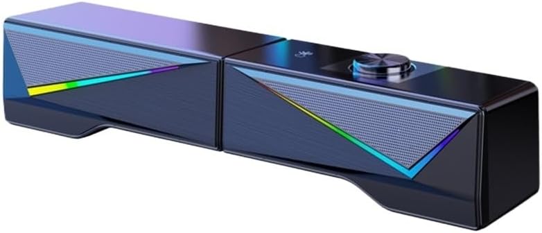 Laptop Desktop Computer Wired Stereo RGB Dazzle Color Glow Long Bass Mini Small Speaker