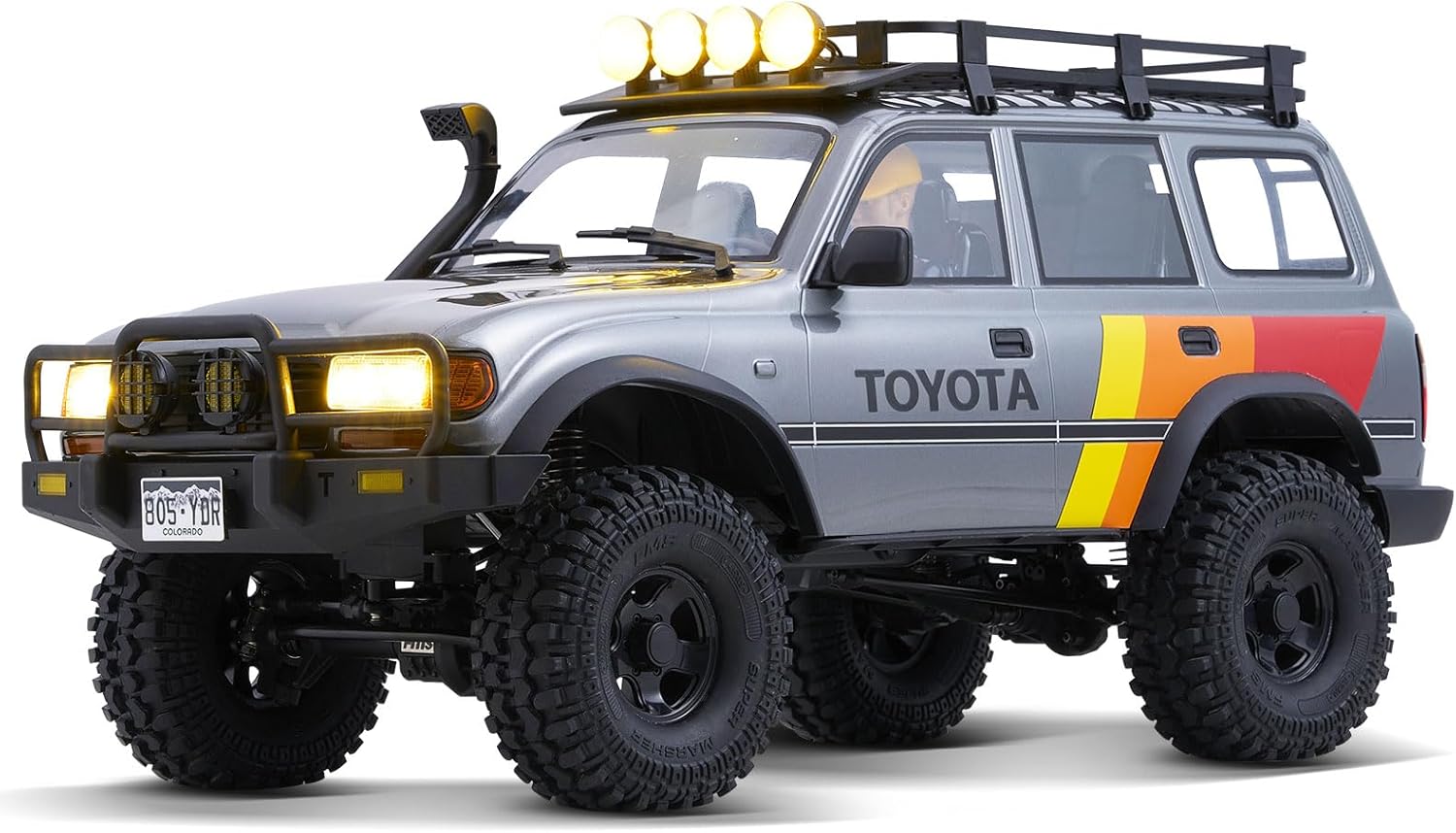 FMS 1/10 LC80 RC Crawler, FCX10 Toyota RC Rock Crawler with Lighting, Hobby Grade Offroad RC Car for Adults, RS Need to Complete (Grey)