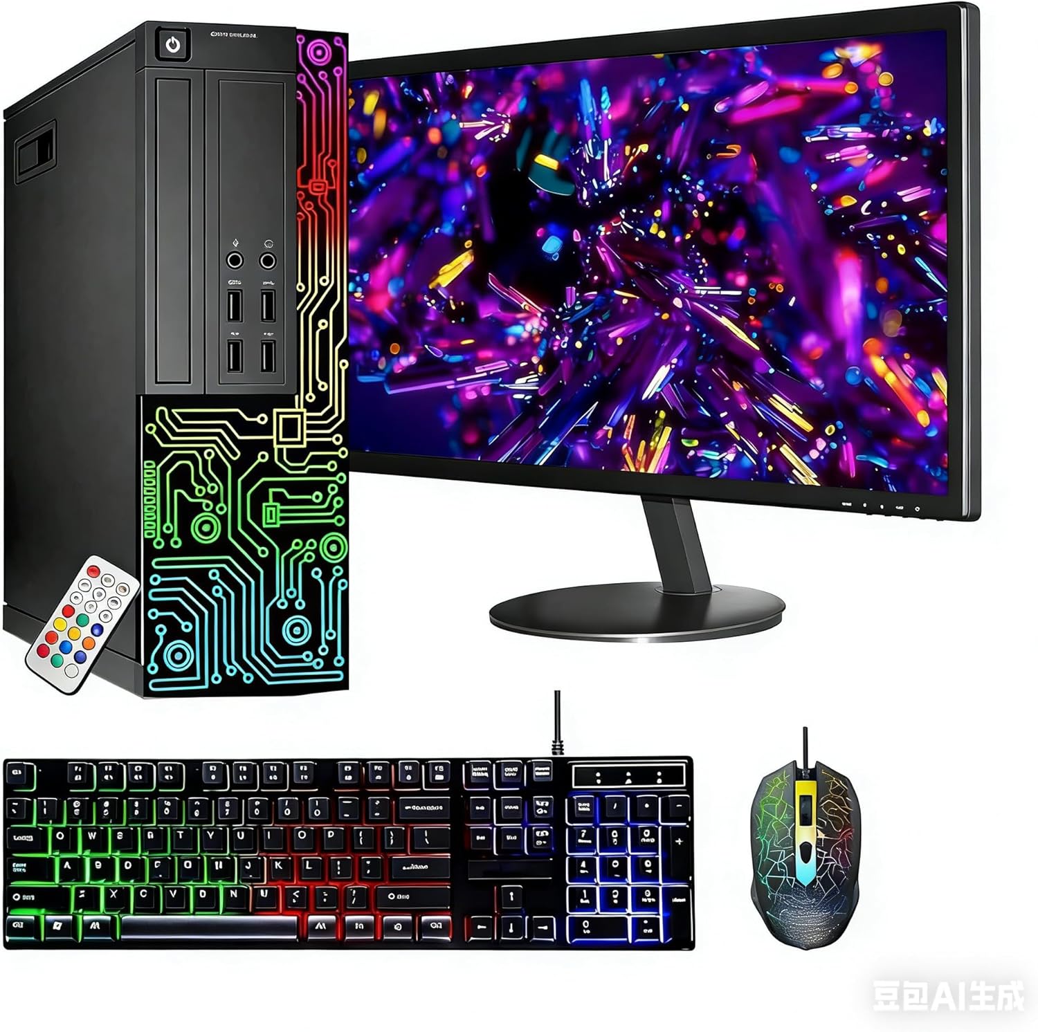 Dell Gaming OptiPlex Desktop RGB Computer PC, Intel Core i7, GeForce GT 1030, 16GB RAM, 512GB SSD, 27 Inch FHD Monitor, RGB Keyboard & Mouse, WiFi, Windows 11 Pro (Renewed)