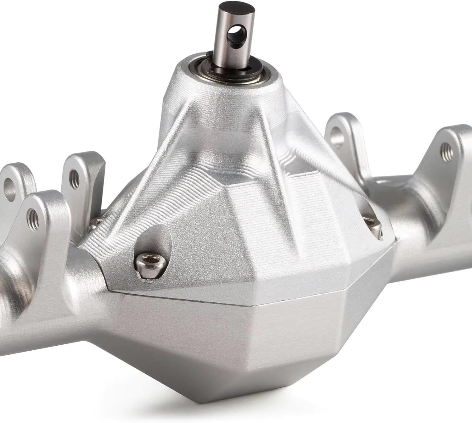 RC Car Front Rear Axle Compatible with H10 for Optic for Capra RC for Rock Crawler for LCG Cheater Rigs Machined Offset Portal Front Rear Axle with Servo Mount(Silver,Front and Rear)