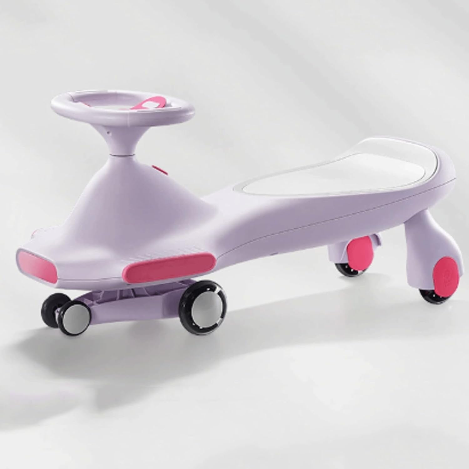 Wiggle Scooter Wiggle Car Wide Seat PU Silent Wheel Colorful Lights Ride on Toy Swing Car Uses for Ages 3 and Up(Purple)