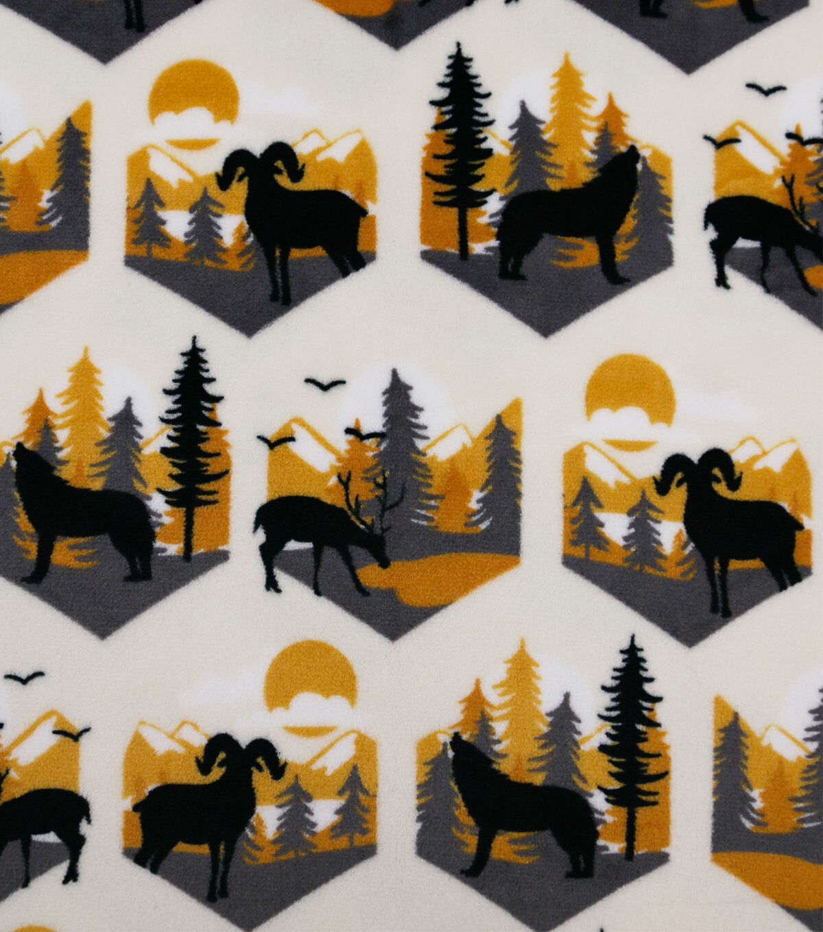 Wilderness Hexagon Sew Lush Fleece Fabric